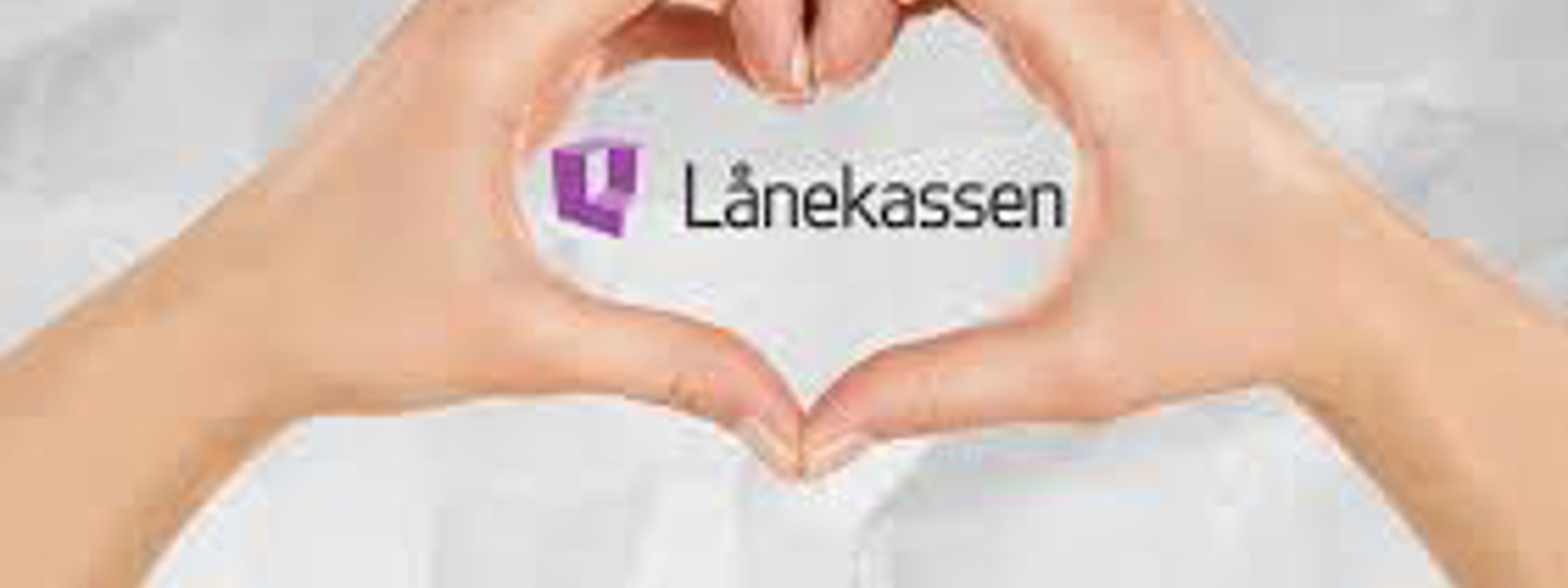 Hender som former eit hjerte kring Lånekassen sin logo